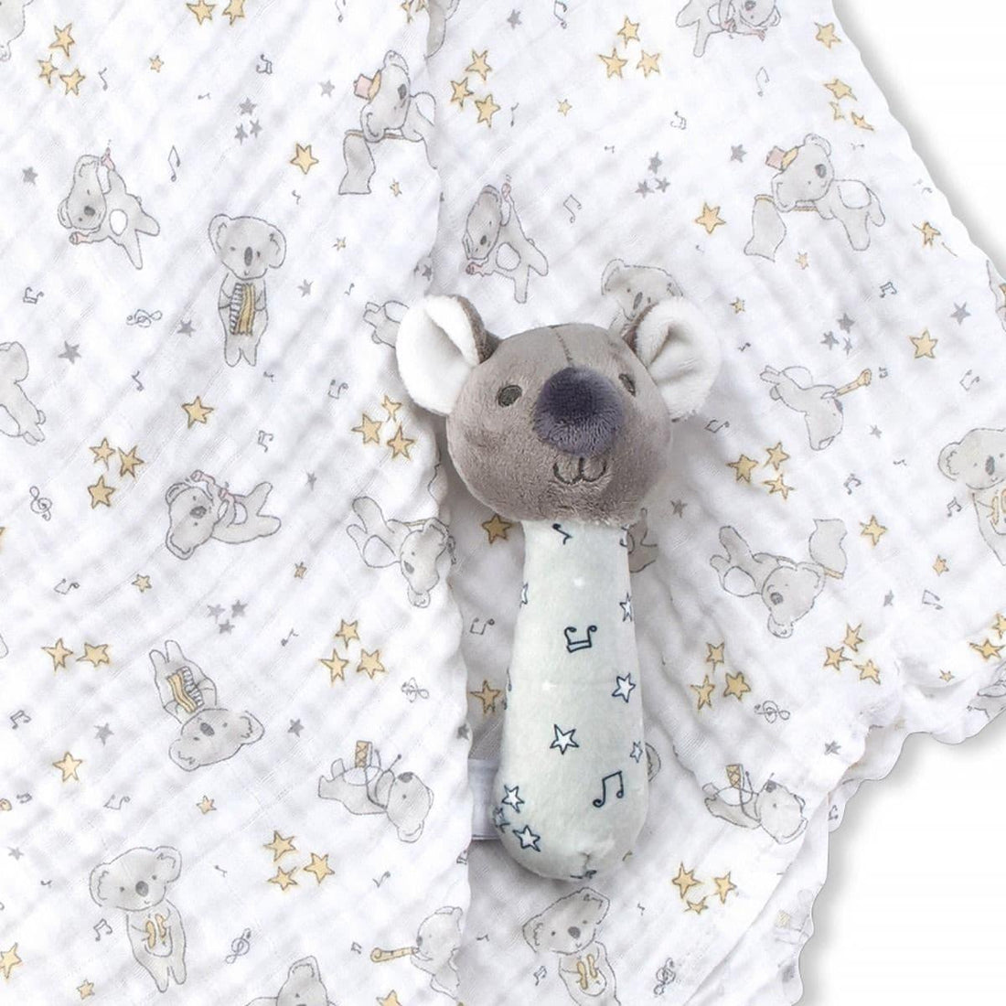 Little Linen Muslin Wrap & Crinkle Toy - Cheeky Koala, image 2
