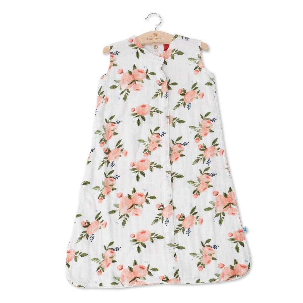 Little Unicorn Cotton Muslin Sleeping Bag - Watercolour Roses, image 3
