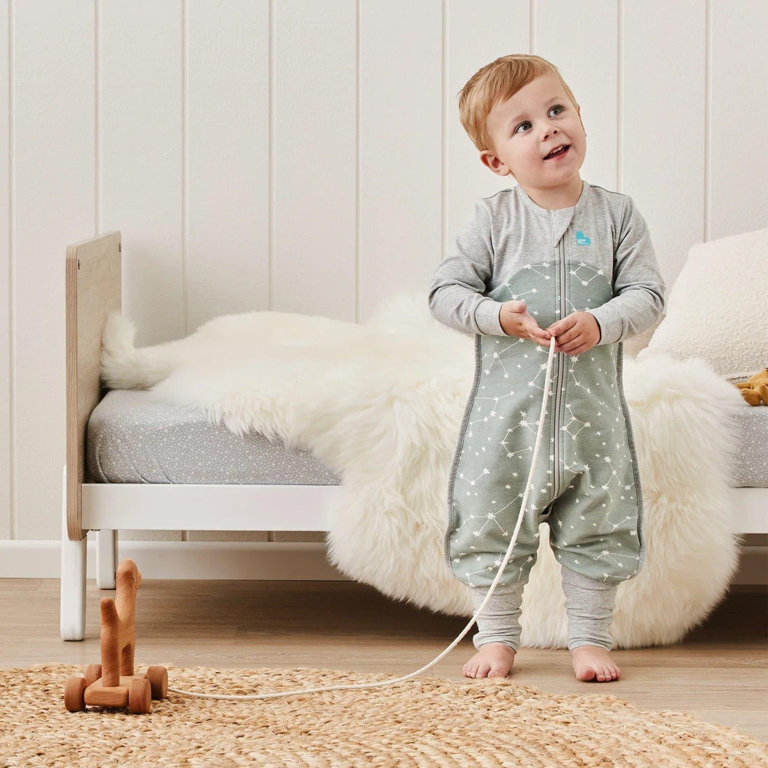 Love To Dream Premium Sleep Suit Organic 1.0 TOG Long Sleeve Olive Stellar, image 7