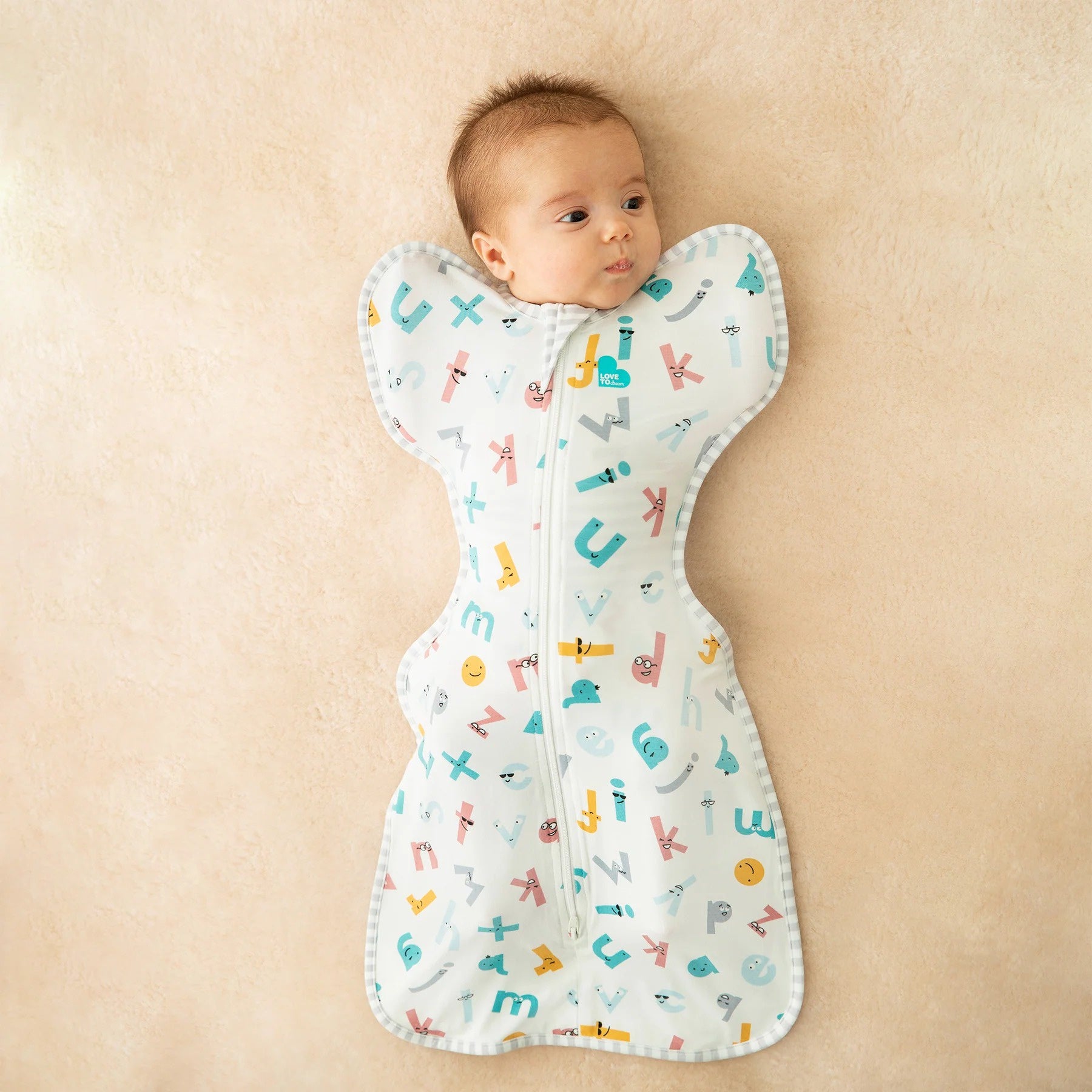 Love To Dream Swaddle UP EcoVero - Alphabet Soup - White
