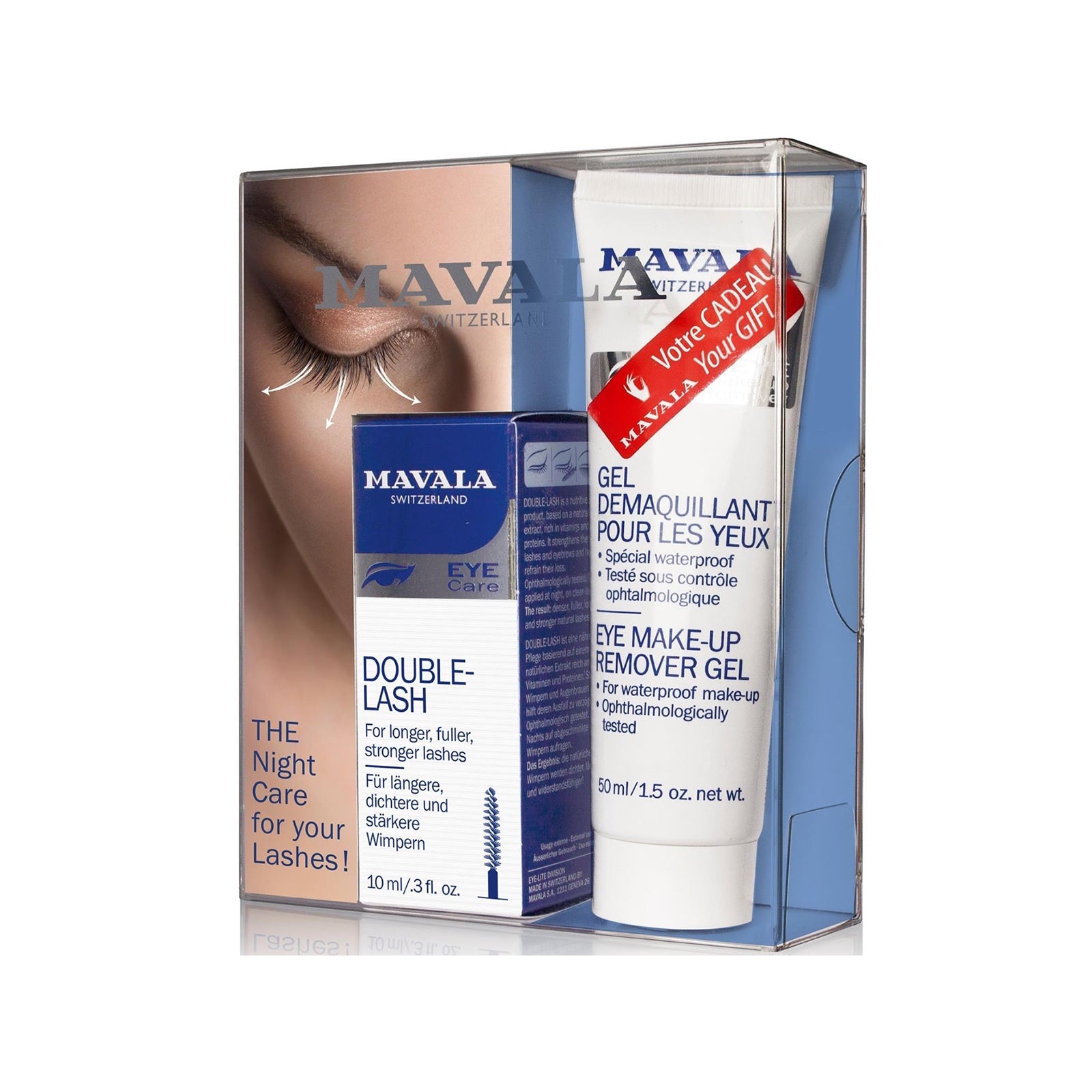 Mavala The Night Care Kit Double-Lash 10ml + Mavala Eye Make-up Remover Gel 50ml