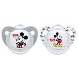 NUK Silicone Soothers - Mickey 0-6 Months Twin -Random Pattern.