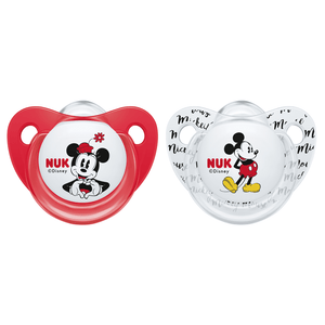 NUK Silicone Soothers - Mickey 6-18 Months Twin Pack-Random Pattern.