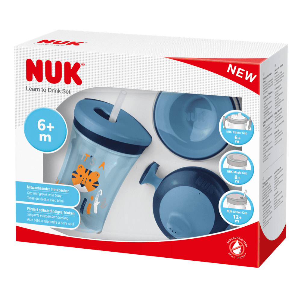 NUK Evolution Learn to Drink Set 230ml - Blue.