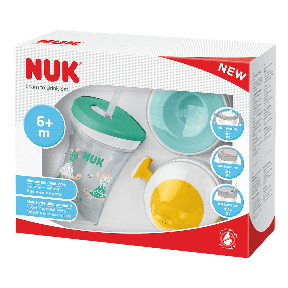 NUK Evolution Learn to Drink Set 230ml - White.