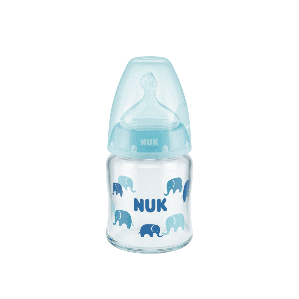 NUK First Choice Plus Glass Baby Bottle With Temperature Control 120ml 0-6 Month.