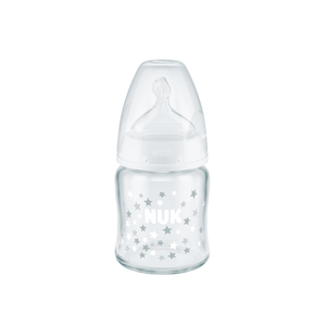 NUK First Choice Plus Glass Baby Bottle With Temperature Control 120ml 0-6 Month.