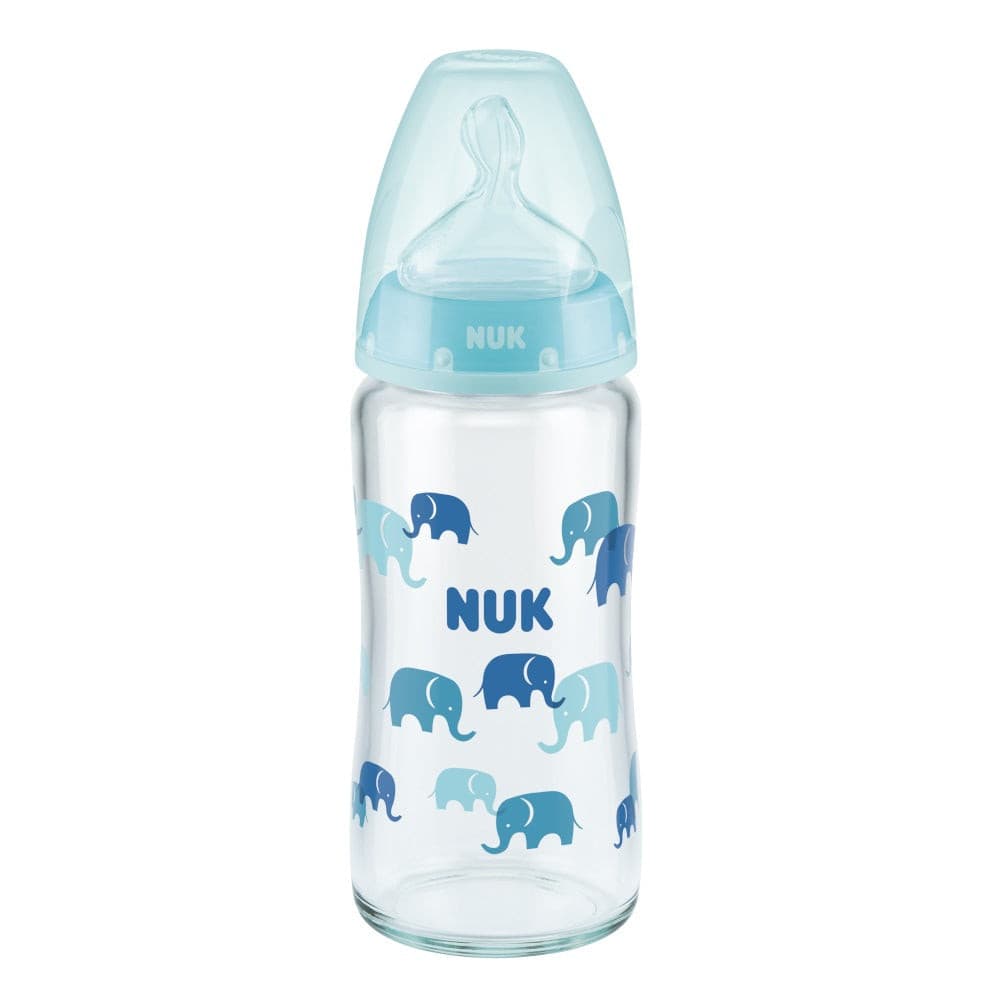 NUK First Choice Plus Glass Baby Bottle With Temperature Control 240ml 0-6 Month.