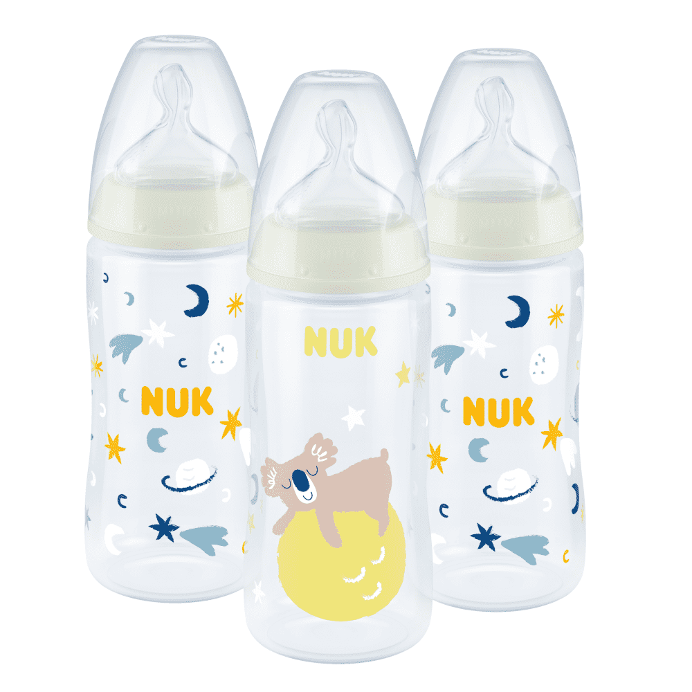 NUK First Choice Plus Night 3 Packs Baby Bottle Set.