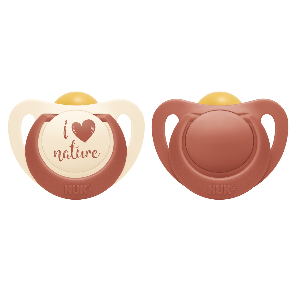 NUK For Nature Latex Natural Rubber 0-6 Months Soother Twin Pack