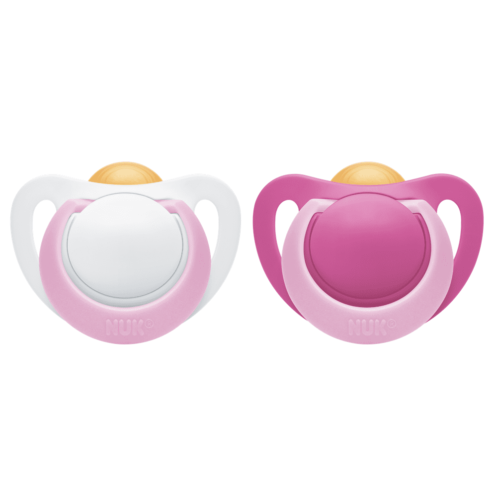 NUK Genius Latex Soother 0-2 Months Twin Pack (PINK only).