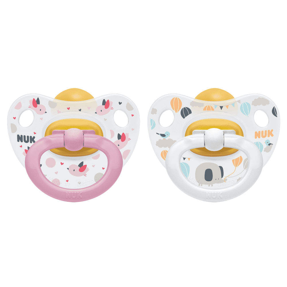 NUK Happy Kids Latex Soothers 0-6 Months Twin Pack - Random Pattern.