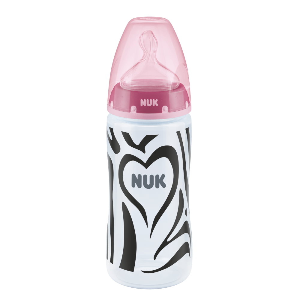 NUK Monochrome Animals First Choice Plus Baby Bottle With Temperature Control 300ml 6-18 Month