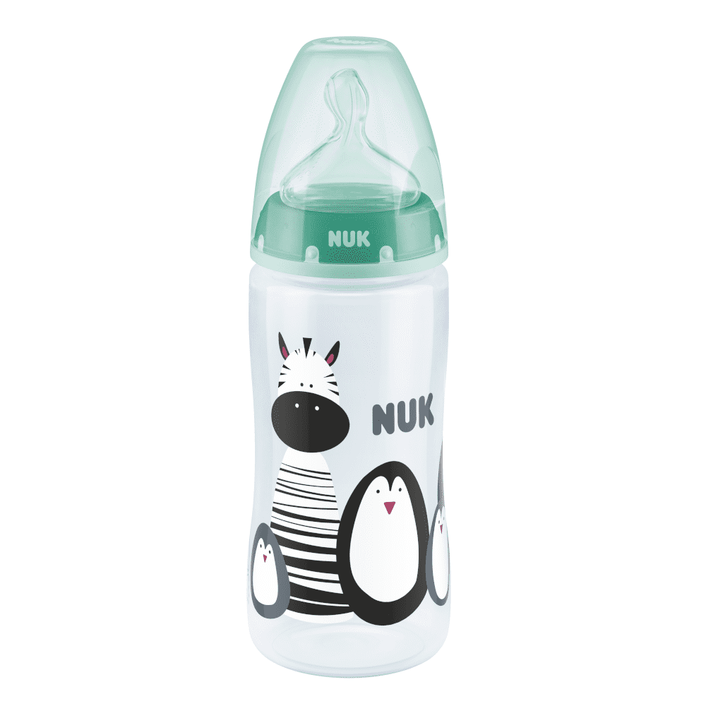 NUK Monochrome Animals First Choice Plus Baby Bottle With Temperature Control 300ml 6-18 Month.