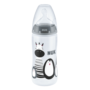 NUK Monochrome Animals First Choice Plus Baby Bottle With Temperature Control 300ml 6-18 Month.