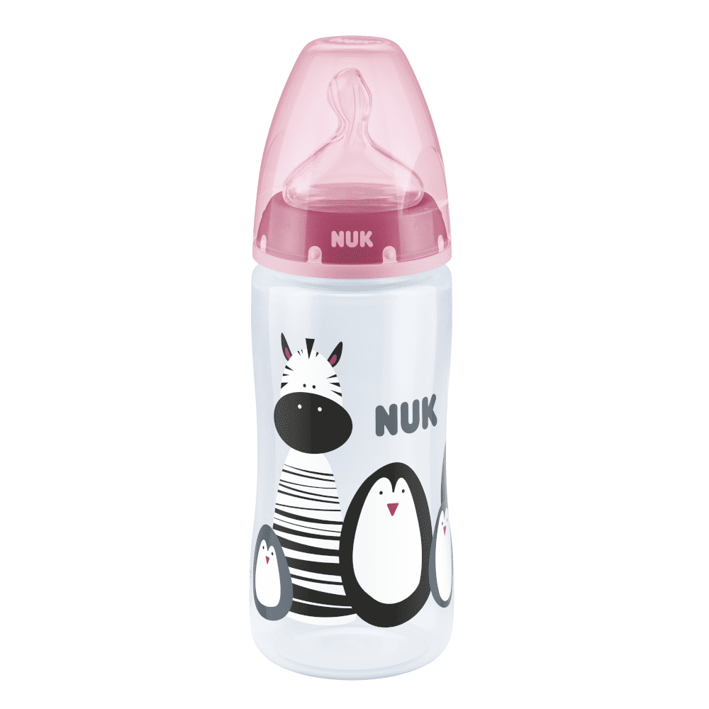 NUK Monochrome Animals First Choice Plus Baby Bottle With Temperature Control 300ml 6-18 Month.