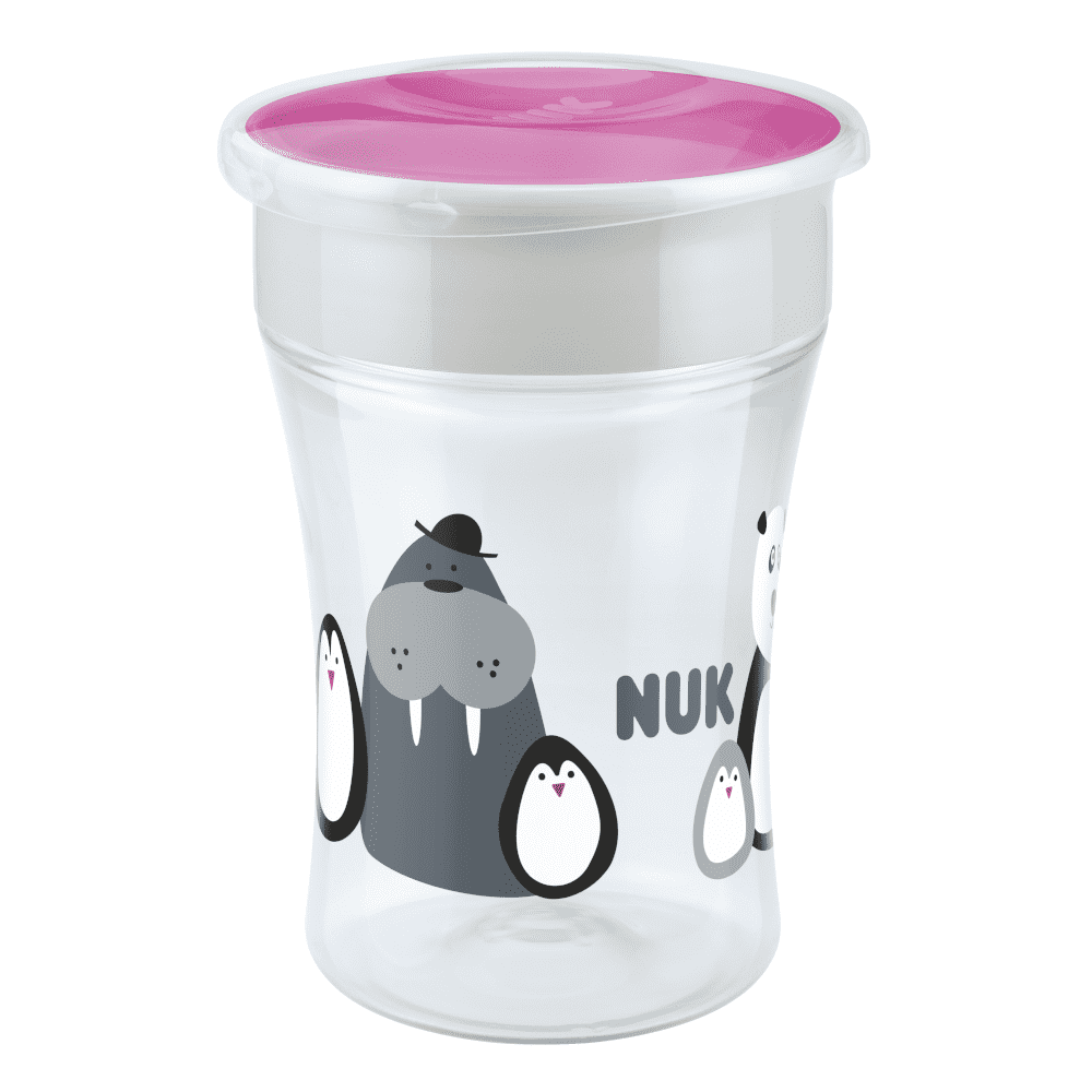 NUK Monochrome Animals Magic Cup 230ml With Drinking Rim.