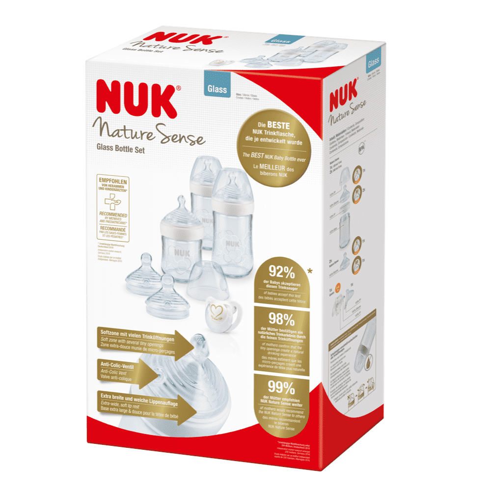 NUK Nature Sense Glass Bottle Set - 5 Pack.