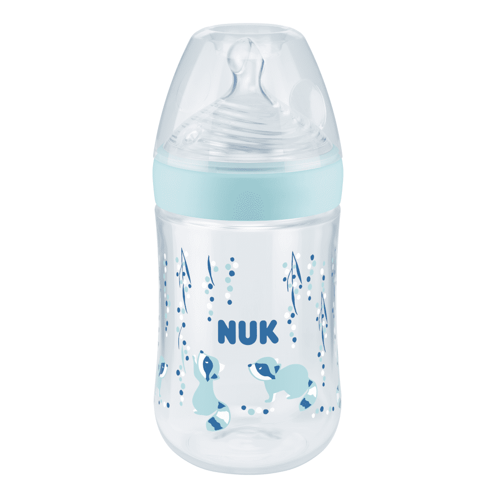 NUK Nature Sense PP Bottle With Temperature Control 260ml/6-18 Months 6-Hole Teat.