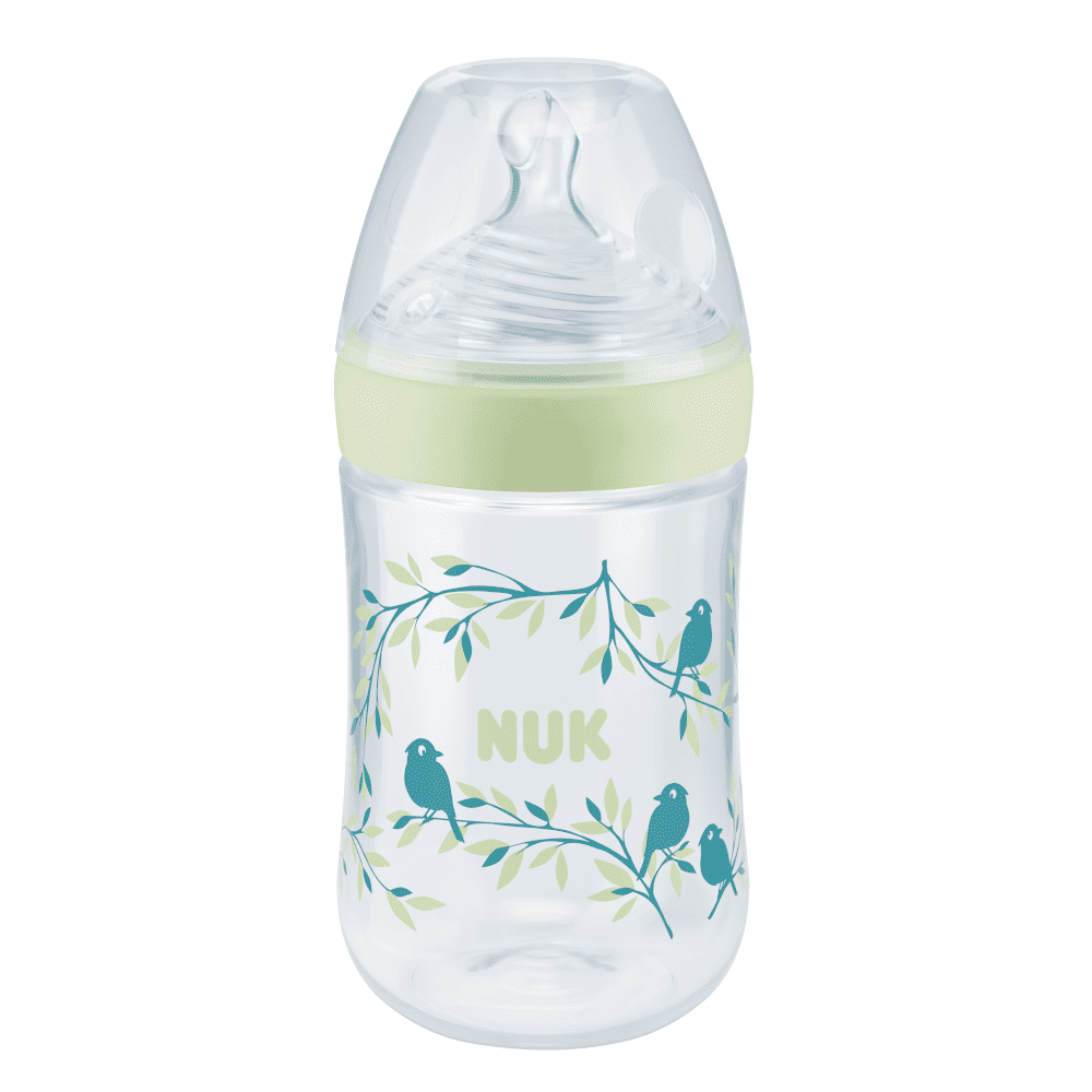 NUK Nature Sense PP Bottle With Temperature Control 260ml/6-18 Months 6-Hole Teat.