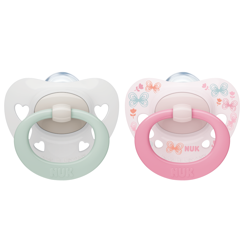 NUK Signature Silicone Soothers 0-6 Months Twin Pack