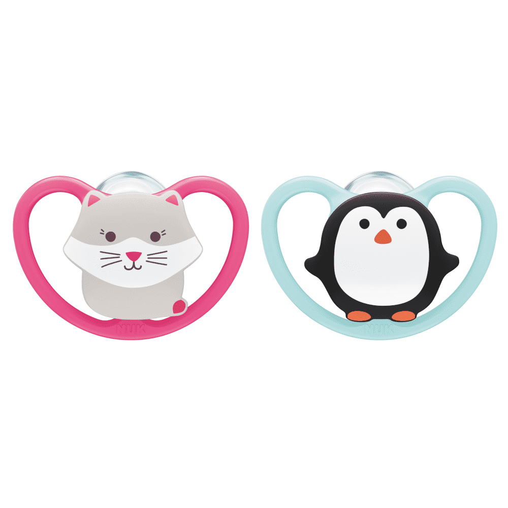NUK Space Silicone Soothers 18-36  Months Twin Pack - Random Pattern.