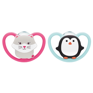 NUK Space Silicone Soothers 18-36  Months Twin Pack - Random Pattern.