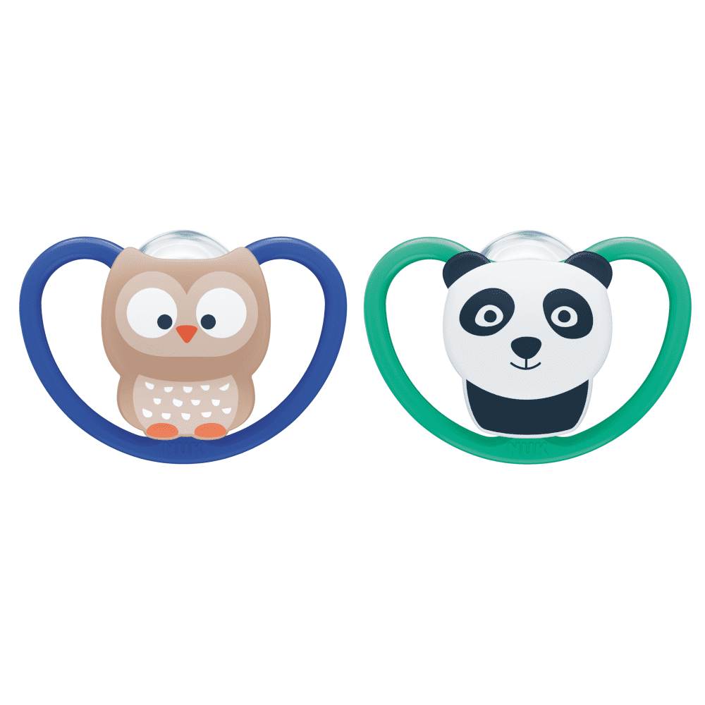 NUK Space Silicone Soothers 18-36  Months Twin Pack - Random Pattern.