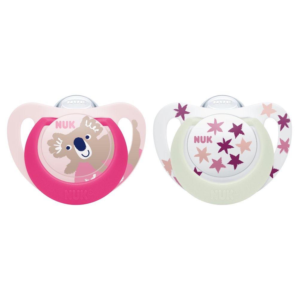 NUK Star Day & Night Silicone Soother 6-18 Months Twin Pack