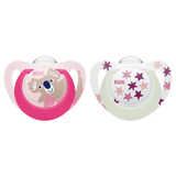 NUK Star Day & Night Silicone Soother 18-36 Months Twin Pack, General