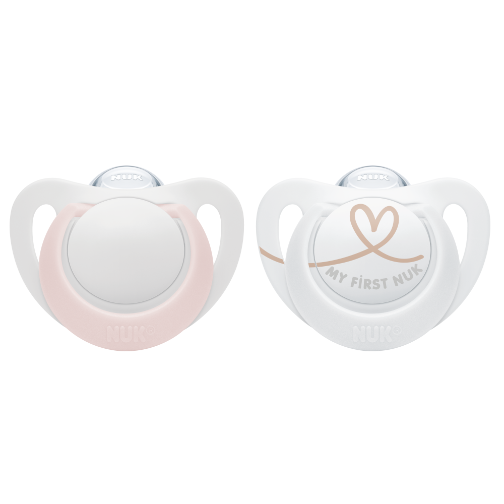 NUK Star Silicone Soother 0-2 Months Twin Pack