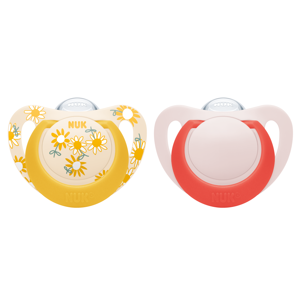 NUK Star Silicone Soother 18-36 Months Twin Pack - Comforting pacifiers for older children, promoting healthy oral development and soothing support.