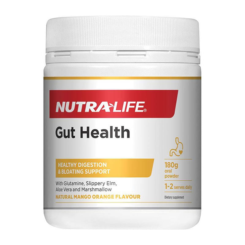 Nutra-Life Gut Health Powder - Prebiotics, probiotics, and soothing herbs for a healthy gut microbiome, digestion support, and enhanced immune function.