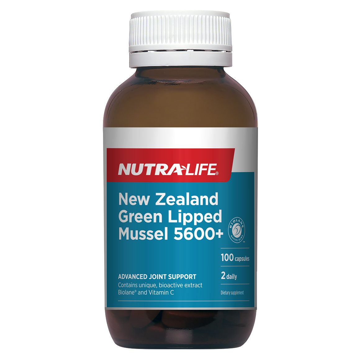 Nutra-Life NZ Green Lipped Mussel 5,600+ 100 Capsules.