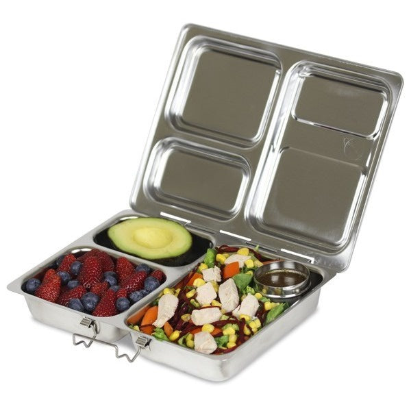 PlanetBox Launch Stainless Steel Lunch Box - Spacious and eco-friendly lunch box for organised and fresh meal packing.