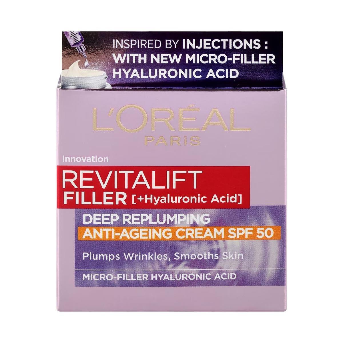 L'Oreal Paris Revitalift Filler Day Cream SPF 50 + Hyaluronic Acid  50ml