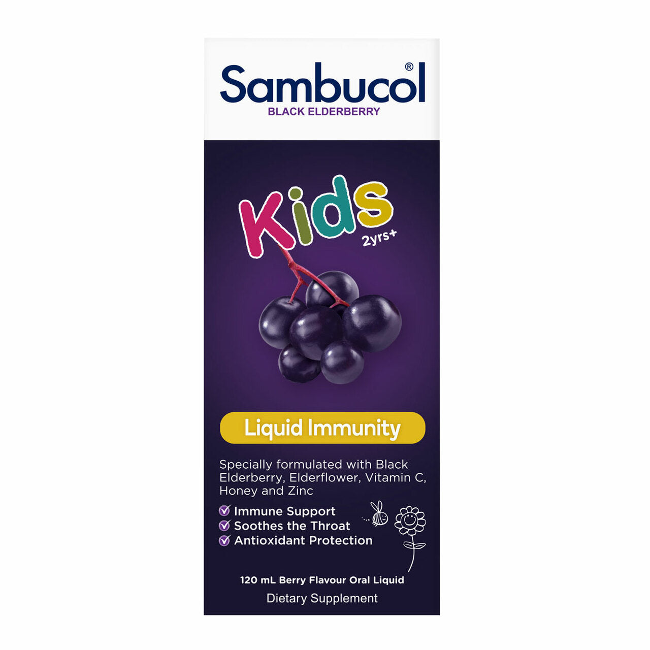 Sambucol Kids Black Elderberry Syrup - Delicious and Nutritious Immune Support for Children。