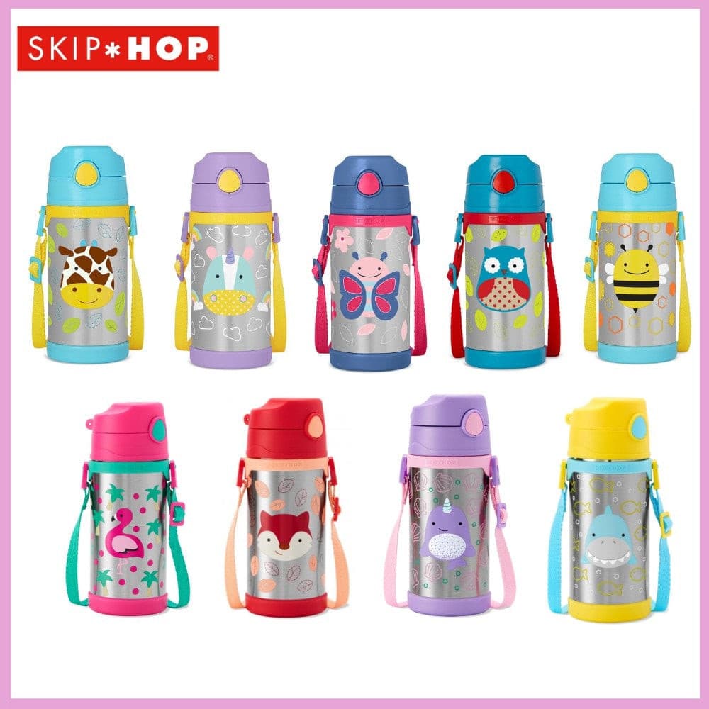 Skip Hop Zoo Stainless Steel Straw Bottle.