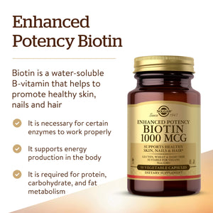 Solgar Biotin 1000 mcg 50 Vegetable Capsules.