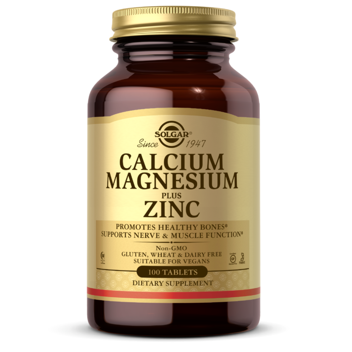 Solgar Calcium Magnesium Plus Zinc 100 Tablets.