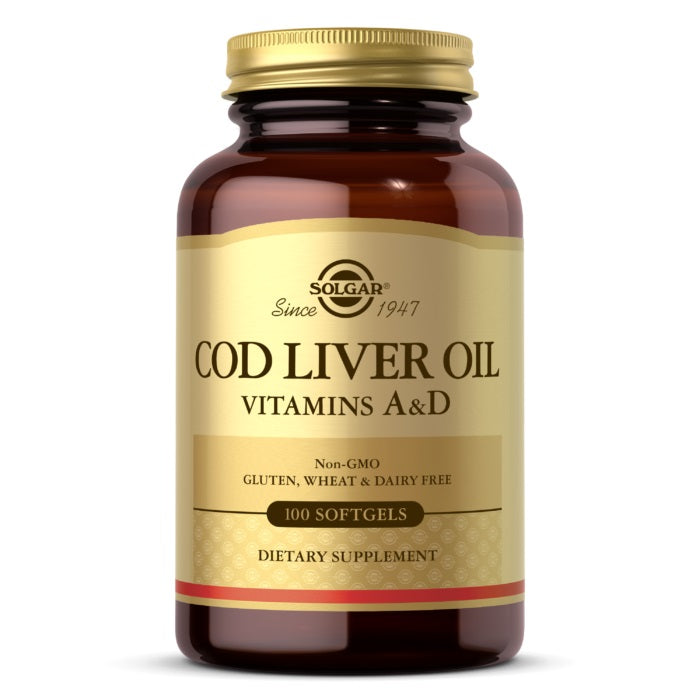 Solgar Cod Liver Oil 100 Softgels (Vitamin A & D Supplement).