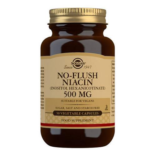 Solgar No-Flush Niacin 500mg 50 Vege Capsules.