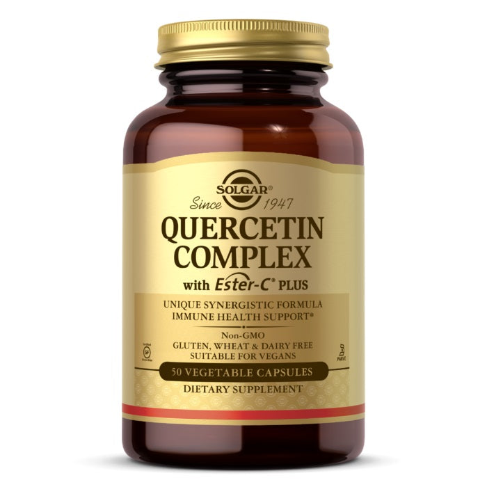 Solgar Quercetin Complex With Ester-C Plus - a potent antioxidant formula for immune support, allergy relief, and overall wellness.