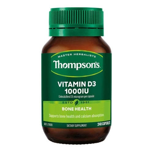 Thompson's Vitamin D3 1000IU in Rice Bran Oil 240 Capsules.