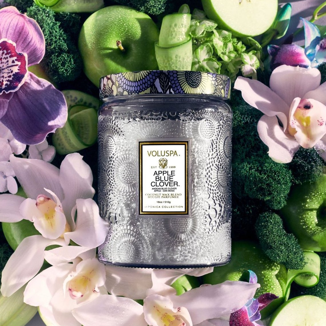 VOLUSPA Apple Blue Clover 100hr Candle.