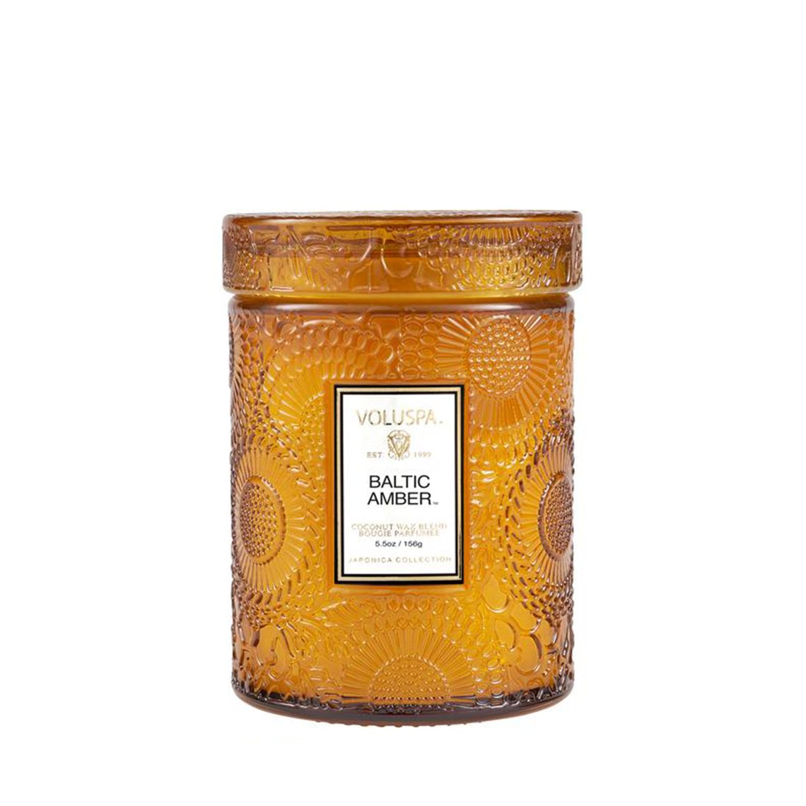 VOLUSPA Baltic Amber 50hr Glass Candle + Lid.