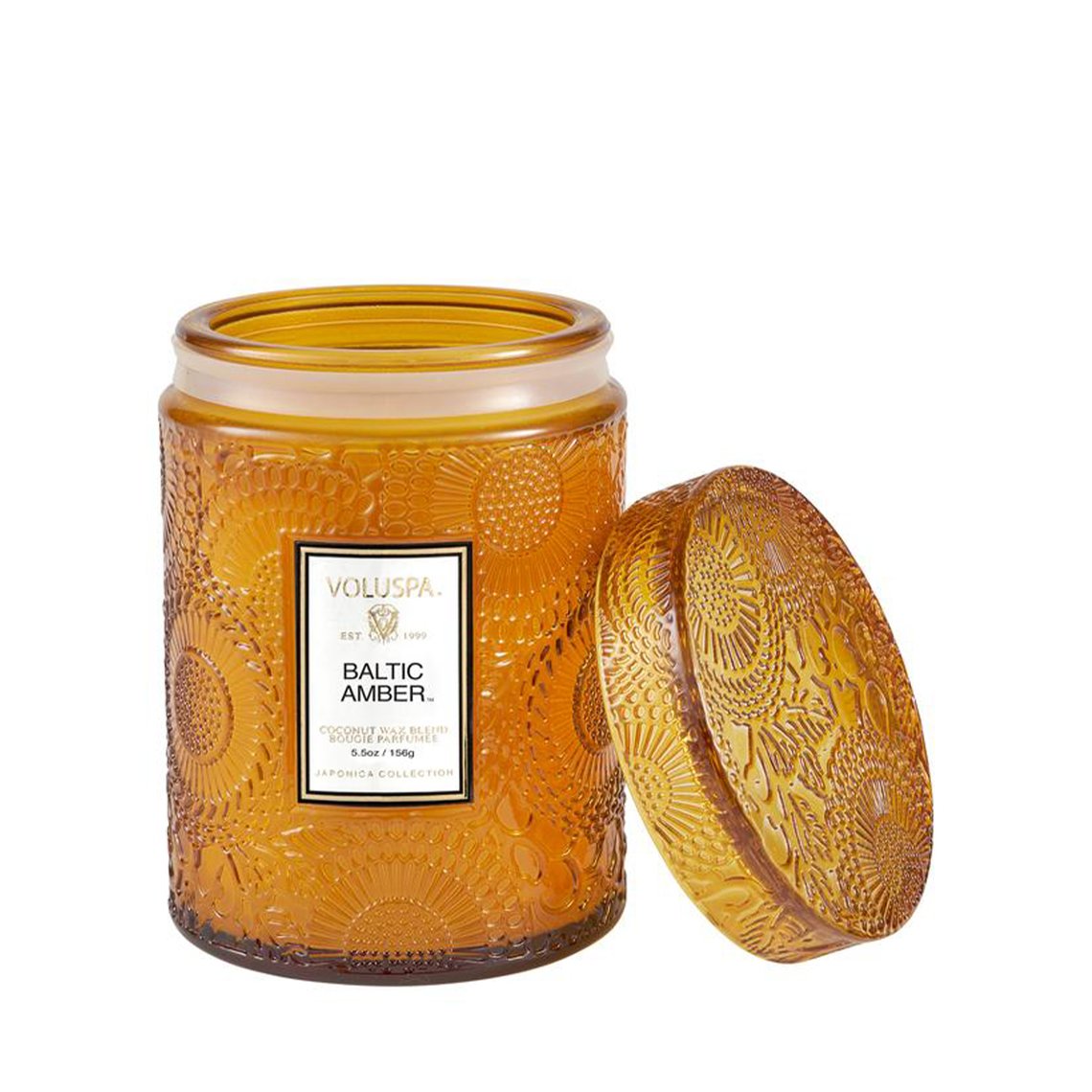 VOLUSPA Baltic Amber 50hr Glass Candle + Lid.