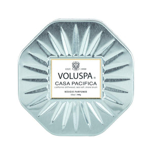 VOLUSPA Casa Pacifica 3 Wick Octagonal Tin Candle.