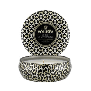 VOLUSPA Crisp Champagne 3 Wick Tin Candle.