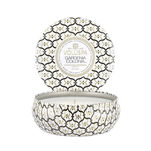 VOLUSPA Gardenia Colonia 3 Wick Tin Candle.